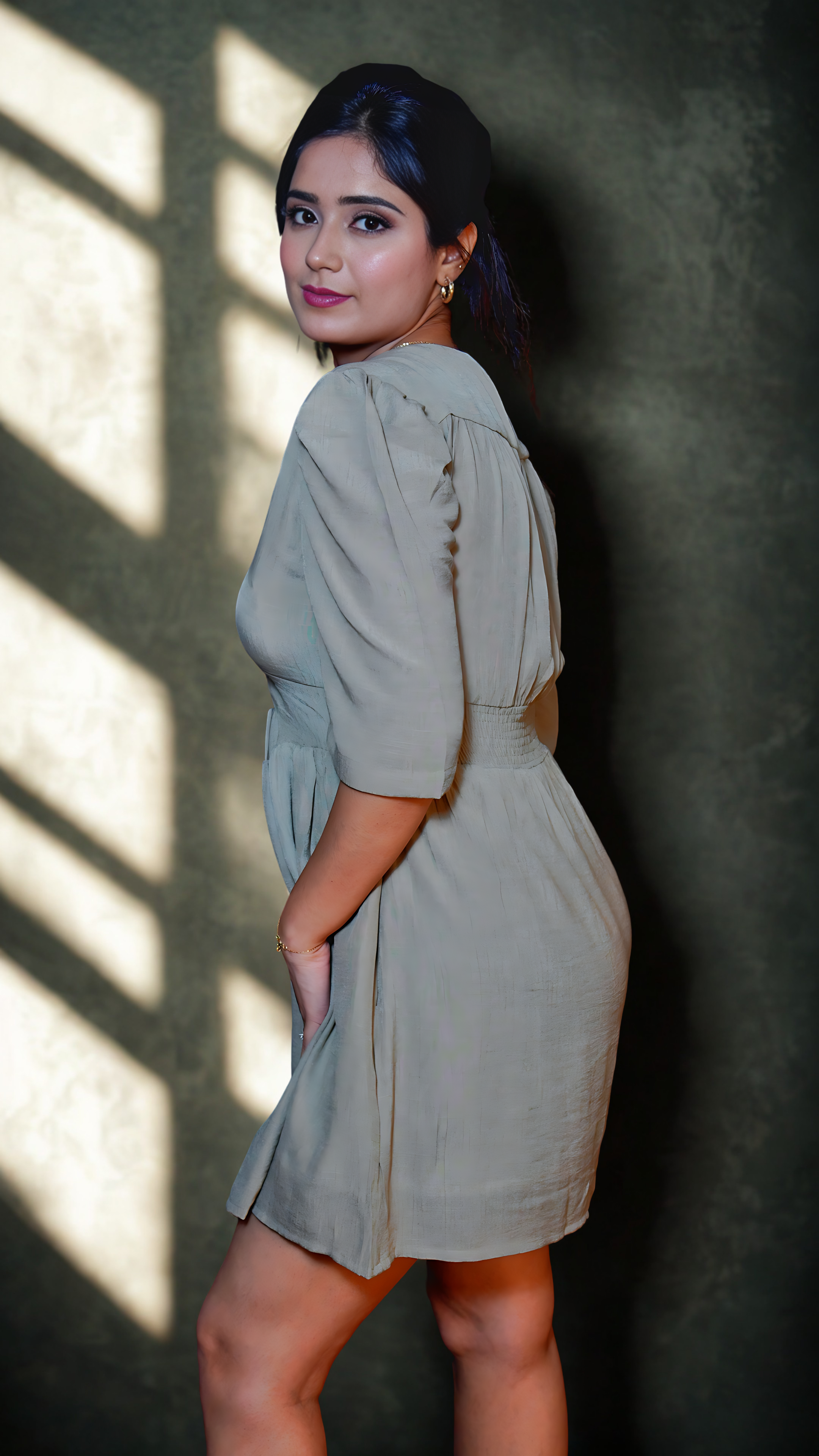 Breezy Twist Front Linen Blend Mini Dress