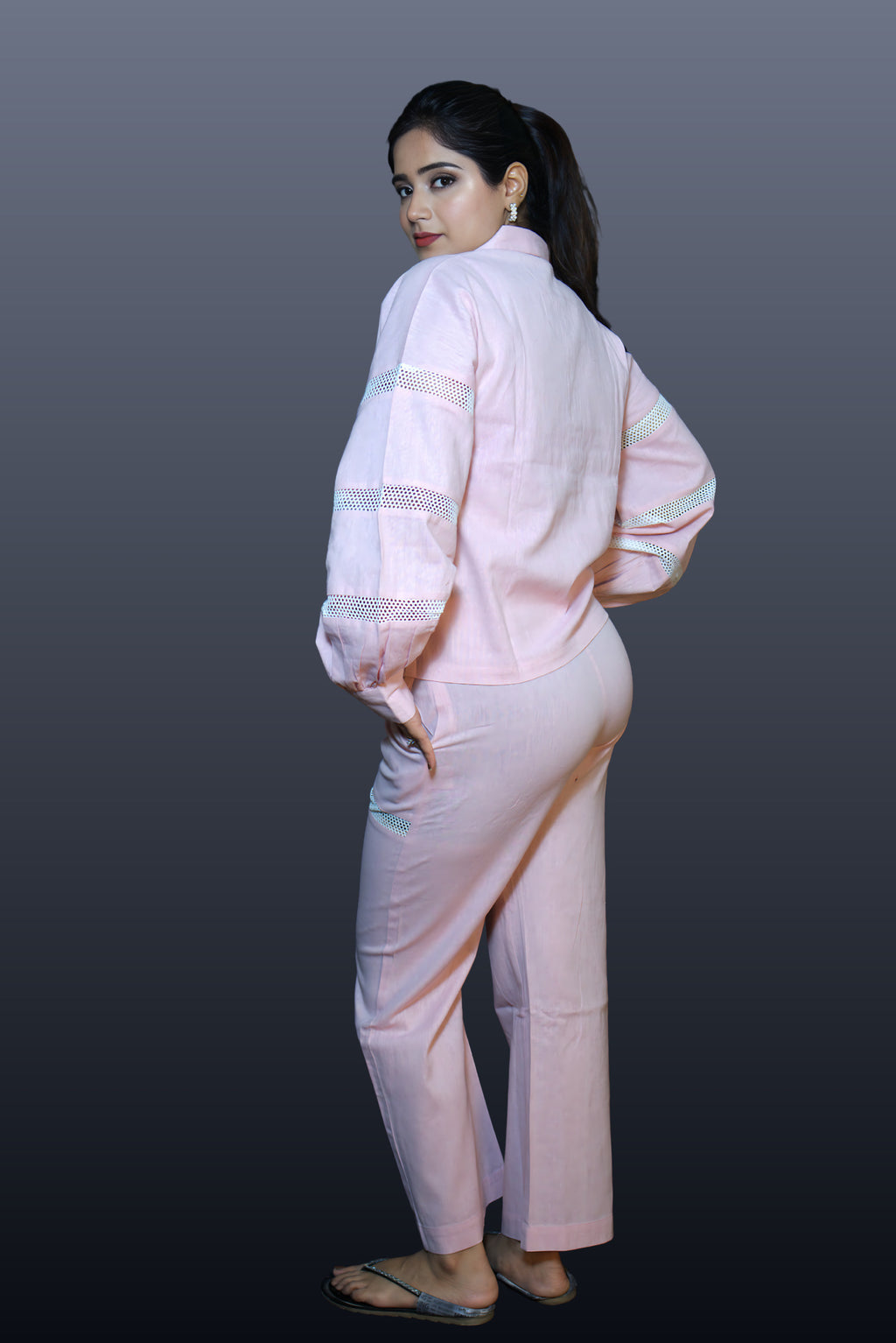 Chic Linen-Cotton Blend Shirt with Classic Pants