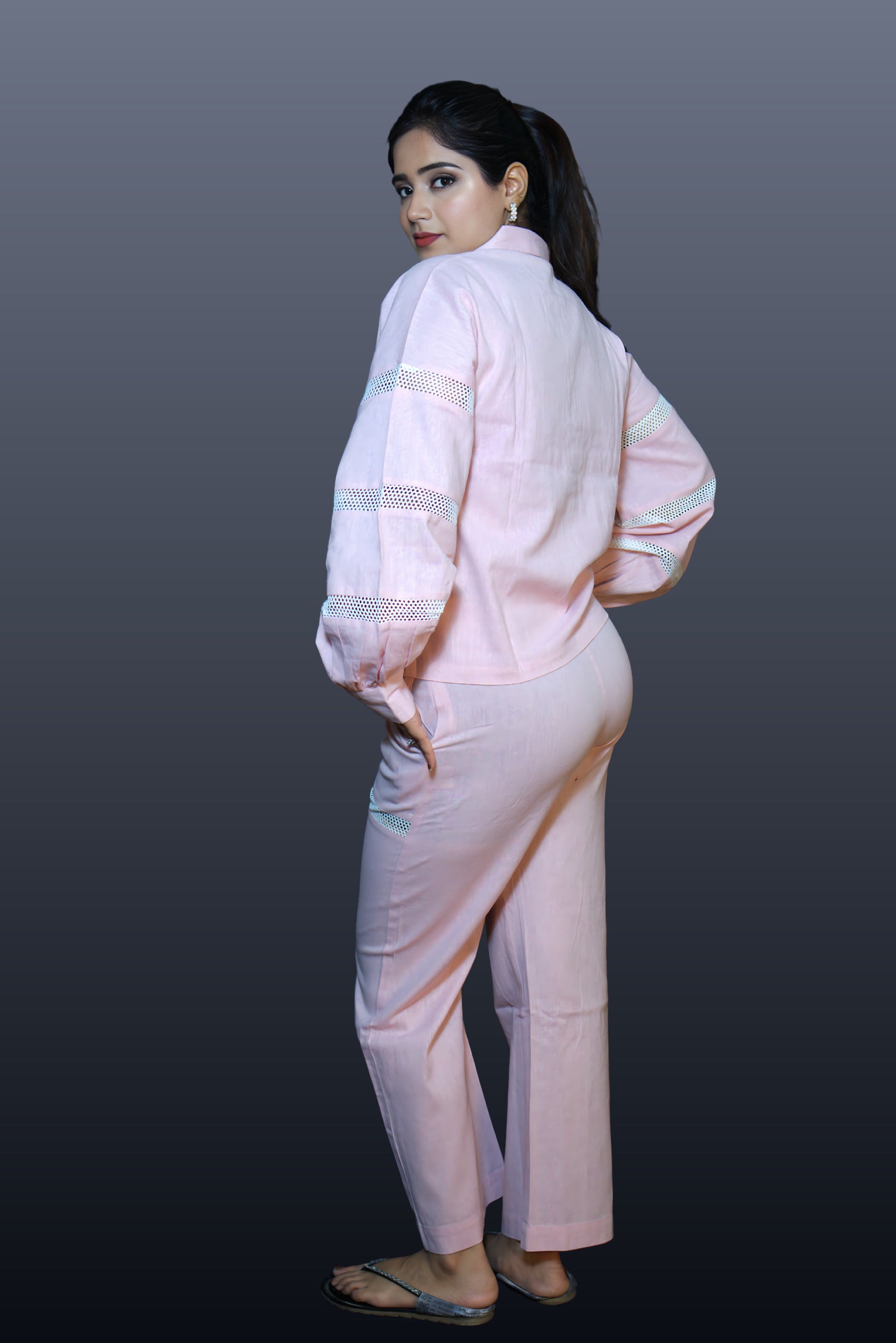 Chic Linen-Cotton Blend Shirt with Classic Pants