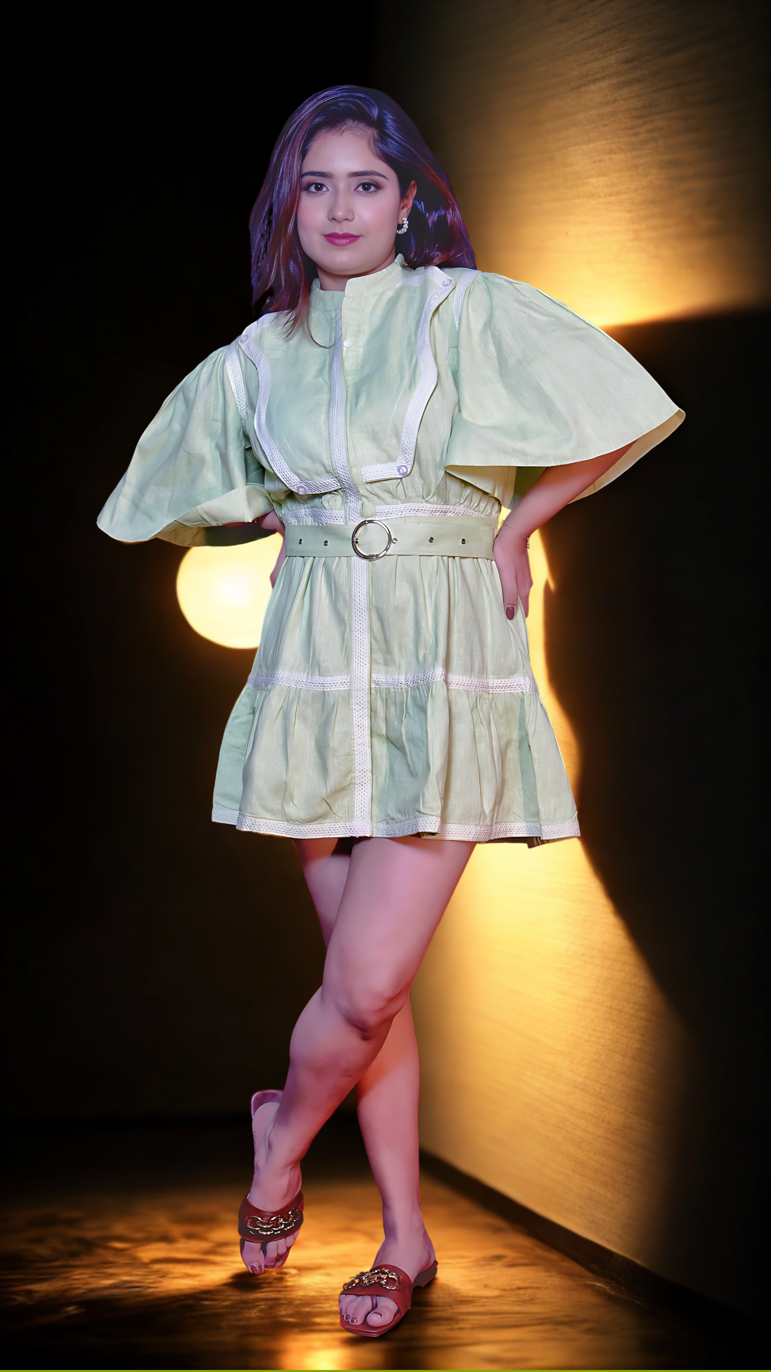 Linen Luxe Ruffle Mini Dress