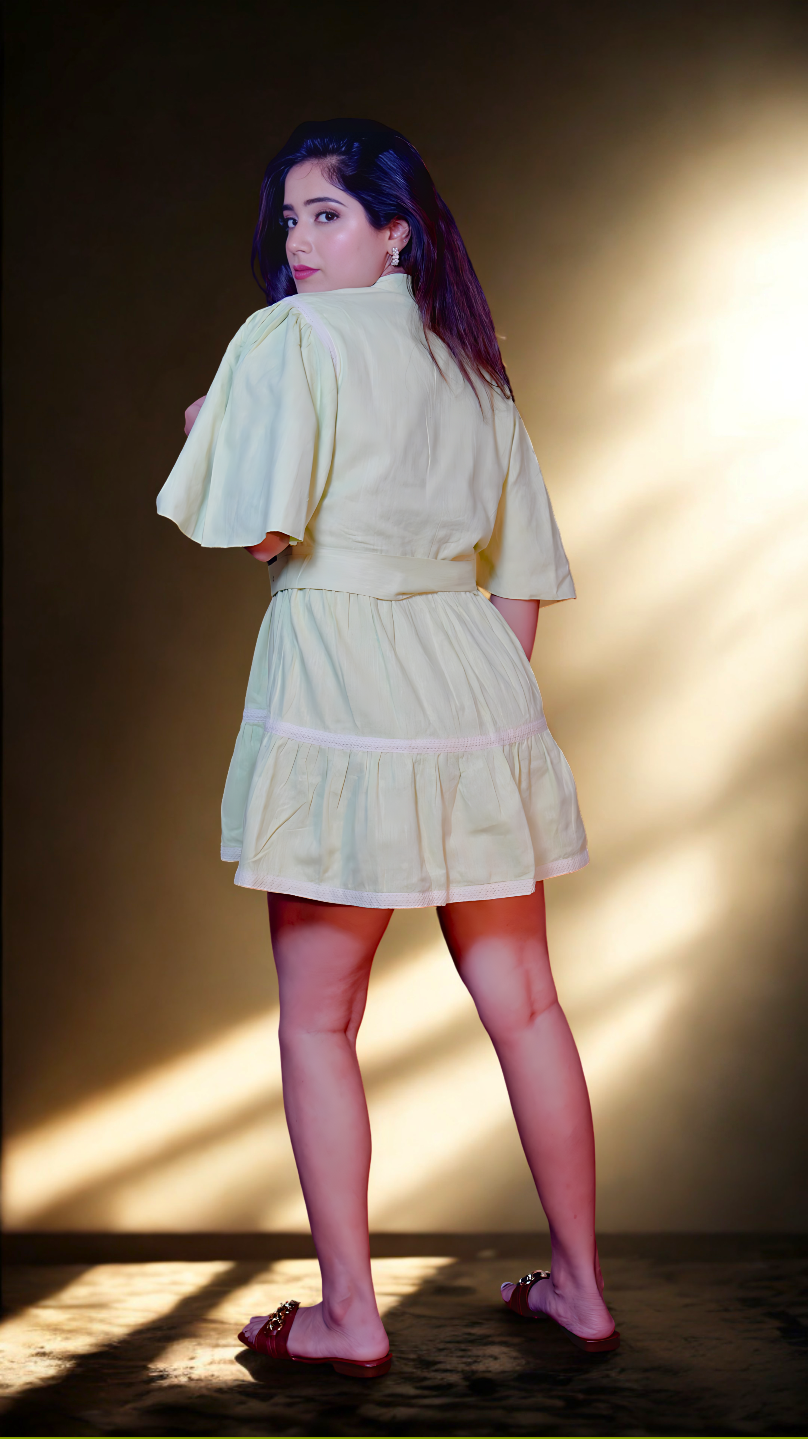 Linen Luxe Ruffle Mini Dress